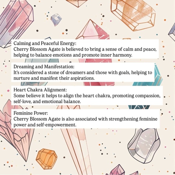 Clear Quartz with Butterfly Cherry Blossom Agate Bracelet 9mm - Picture 9 of 10